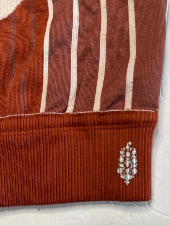 Free People Movement Striped Floral Knit Halter Top in Rust and Cream - Picture 2 of 8